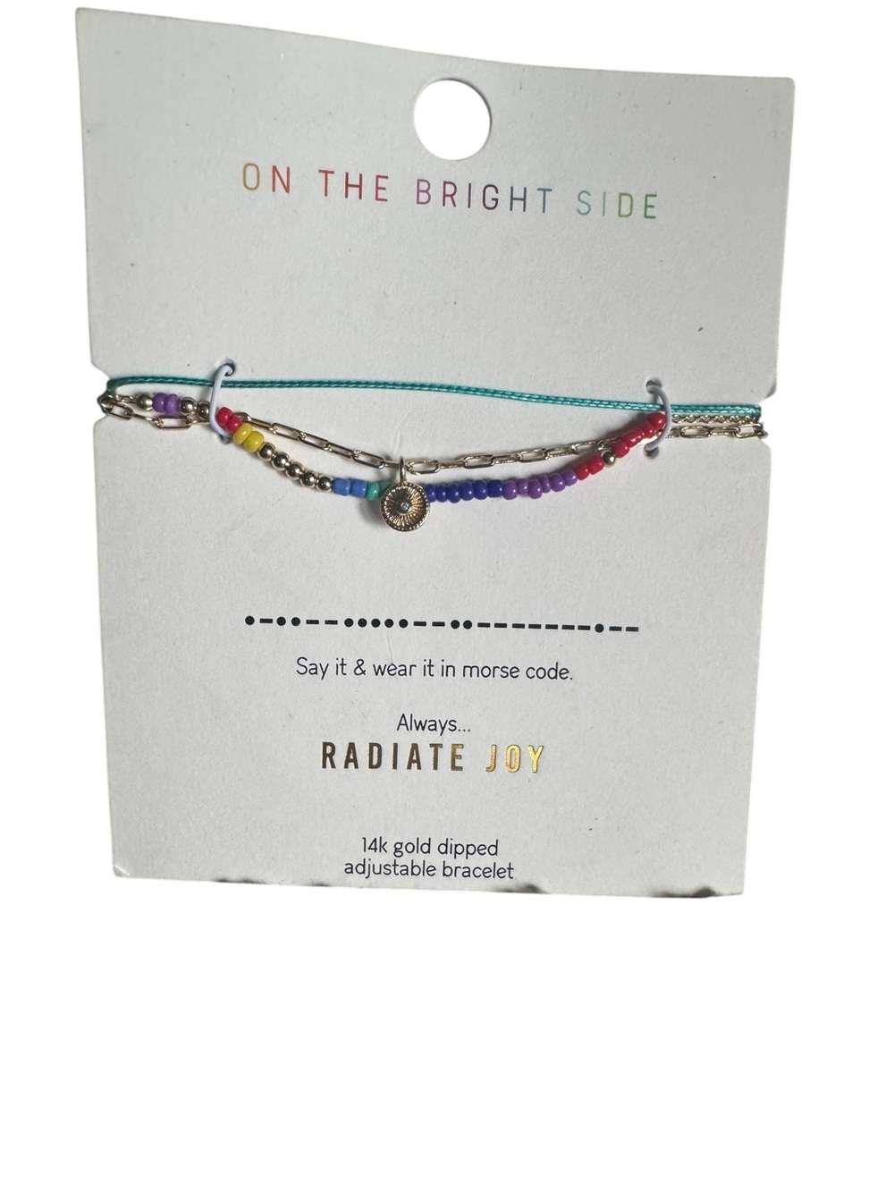 Multicolor Morse Code Beaded Bracelet Set NEW